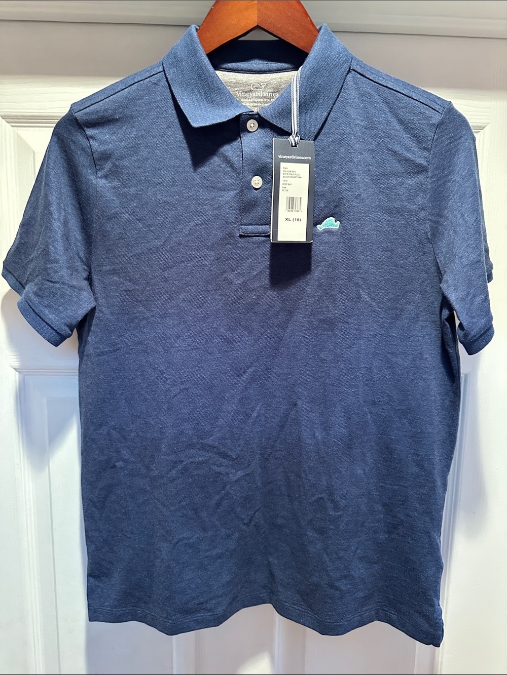 Boys Classic Navy Polo Shirt - Vineyard Vines school deep bay XL(18), new w/tag